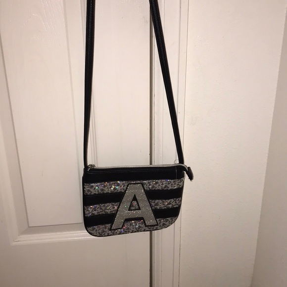 Black and silver justice cross body bag - Picture 1 of 3